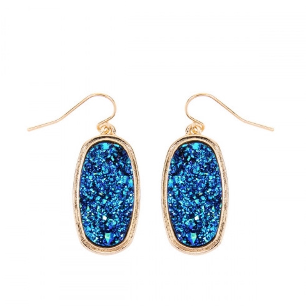CHICBOMB Blue and Gold Earrings